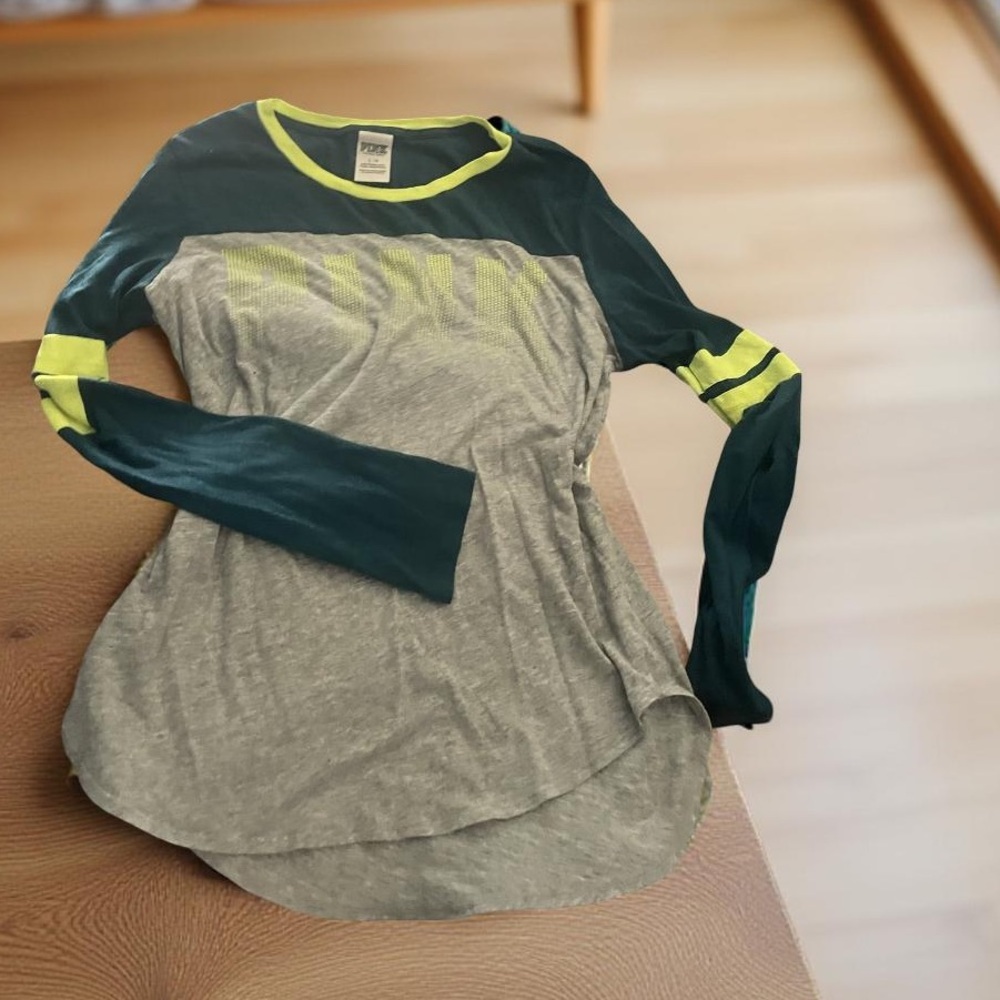 VS Victoria's Secret PINK long sleeve night sleep shirt raglan Oversized